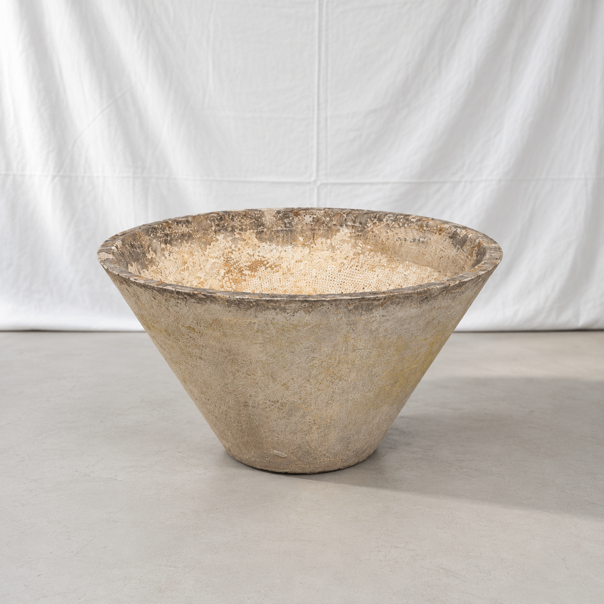 Willy Guhl conical garden planter with sculptural mid-century form