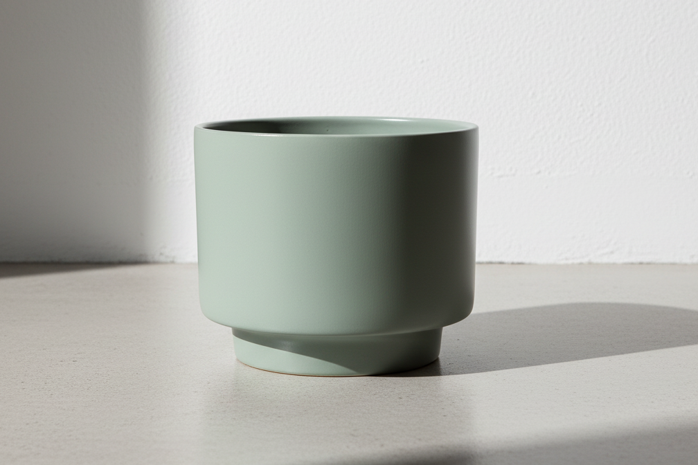 Vintage Mid-Century Ceramic Planter – Styled After Gainey, No Drainage Hole