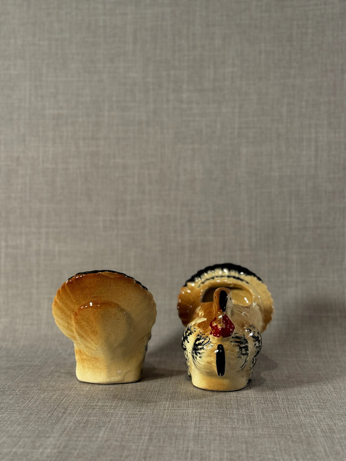thanksgiving table decor vintage turkey napkin rings ceramic