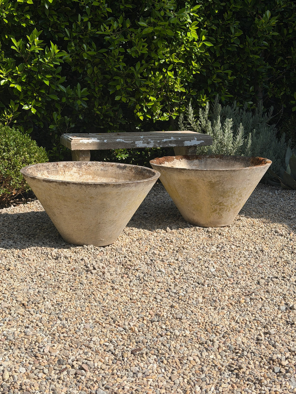 Large conical cement planter by Willy Guhl