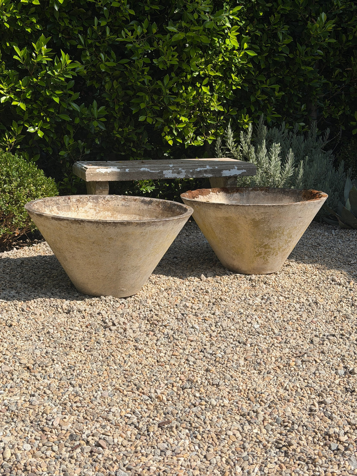 Large conical cement planter by Willy Guhl
