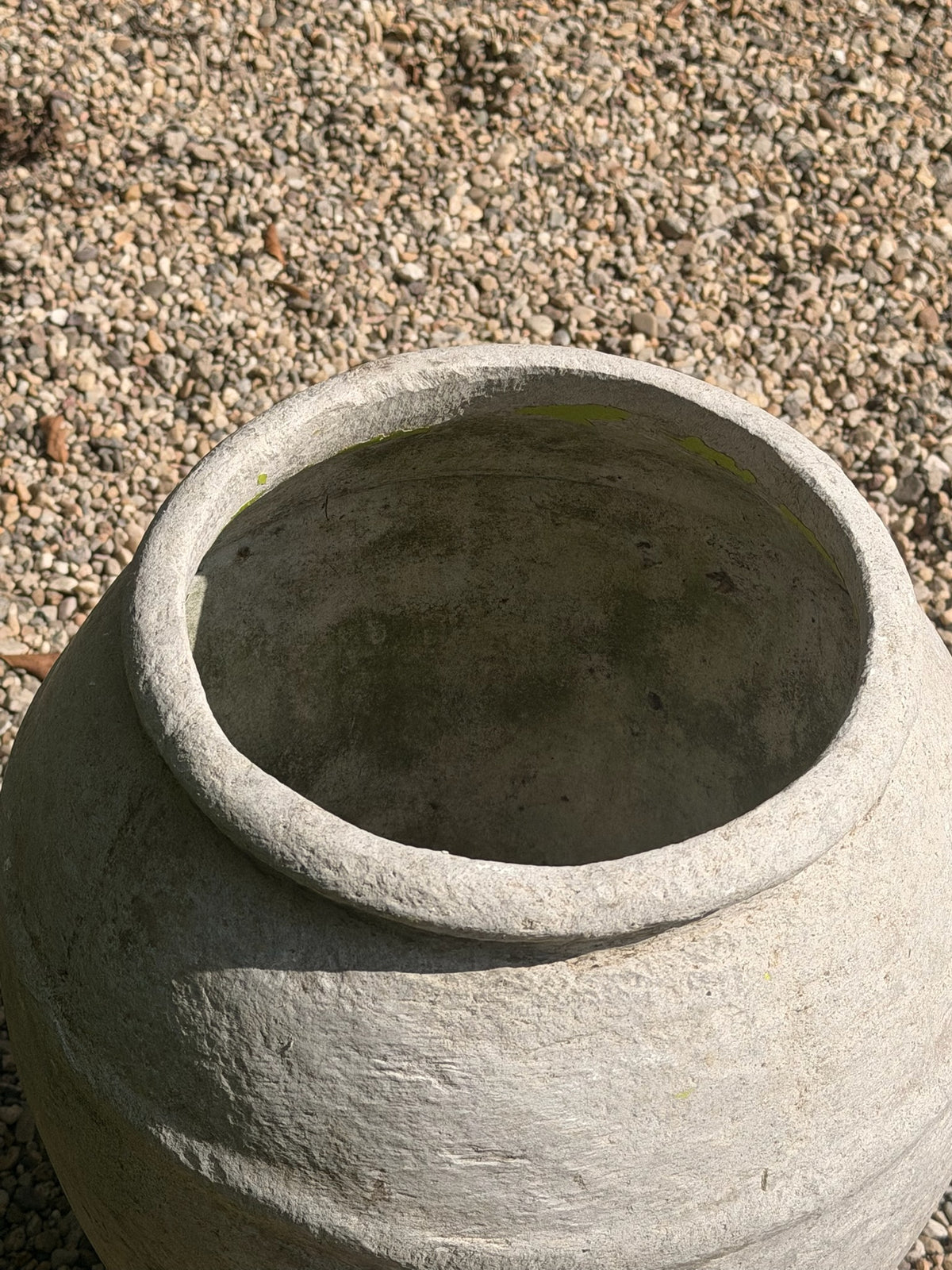 Top view of Willy Guhl garden vase showing circular opening