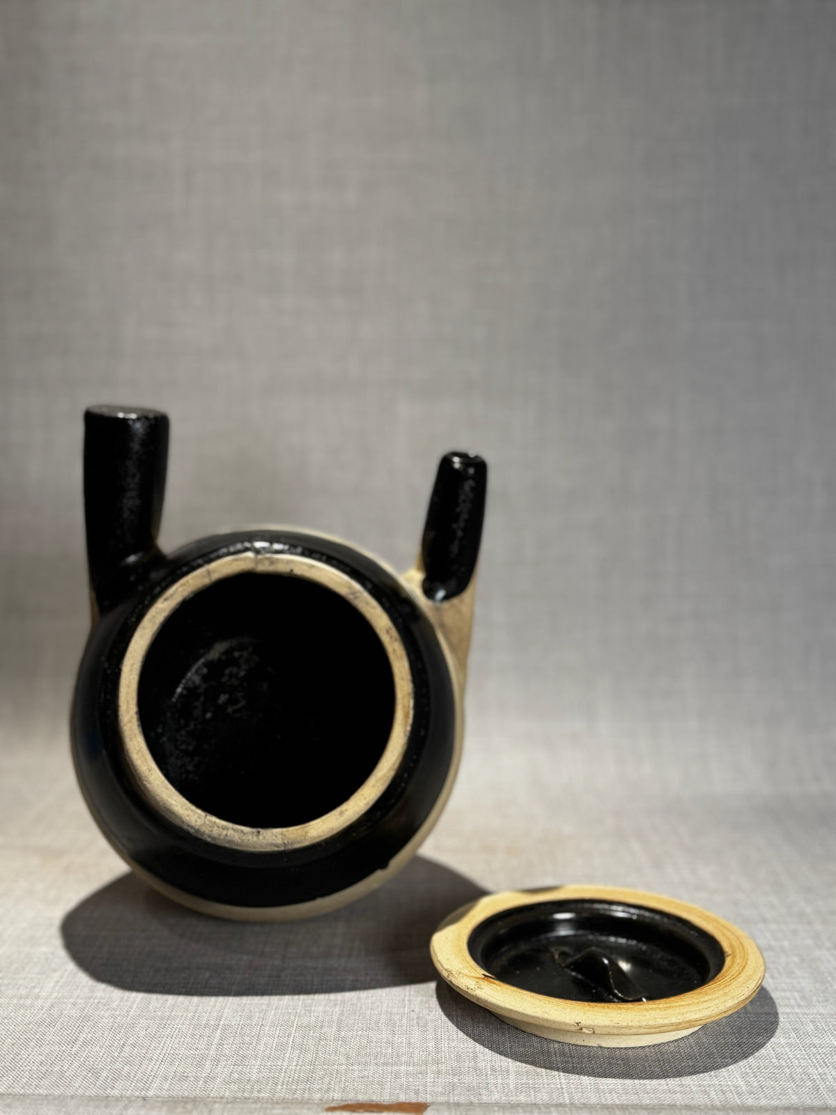 Vintage Japanese Kyusu Side-Handle Clay Tea Pot with Lid