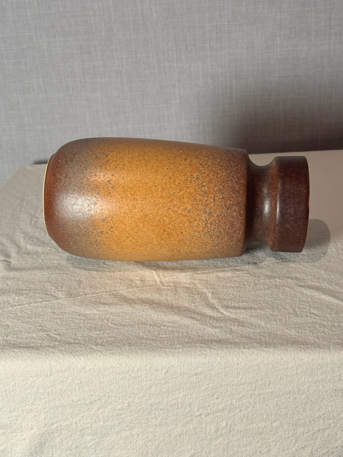 Vintage West German Studio Pottery Vase – Brown & Ochre Fat Lava Glaze, by Scheurich