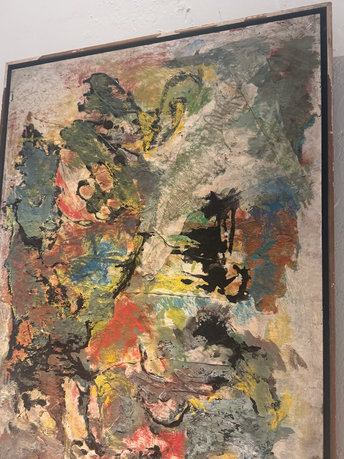 Close-up of Selma Bromberg signature on abstract painting