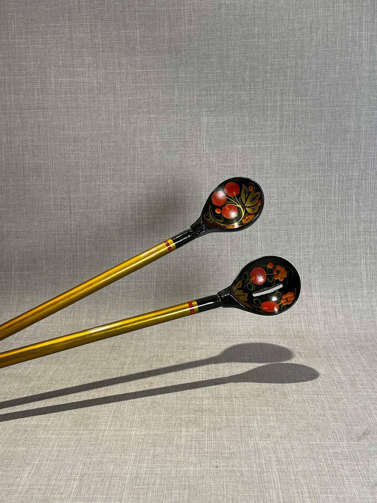 Khokhloma wooden kitchen serving spoons set