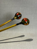 vintage Russian Khokhloma wooden serving spoons set