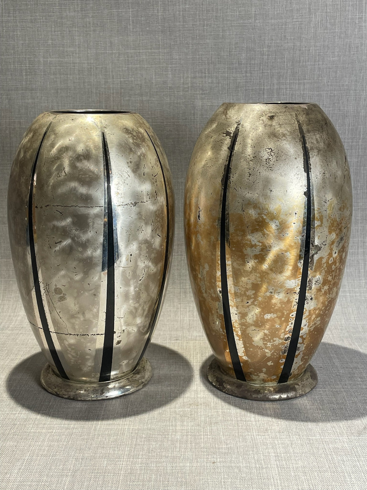 Vintage WMF Ikora Silver-Plated Art Deco Vases, Germany c.1940s - Set of 2