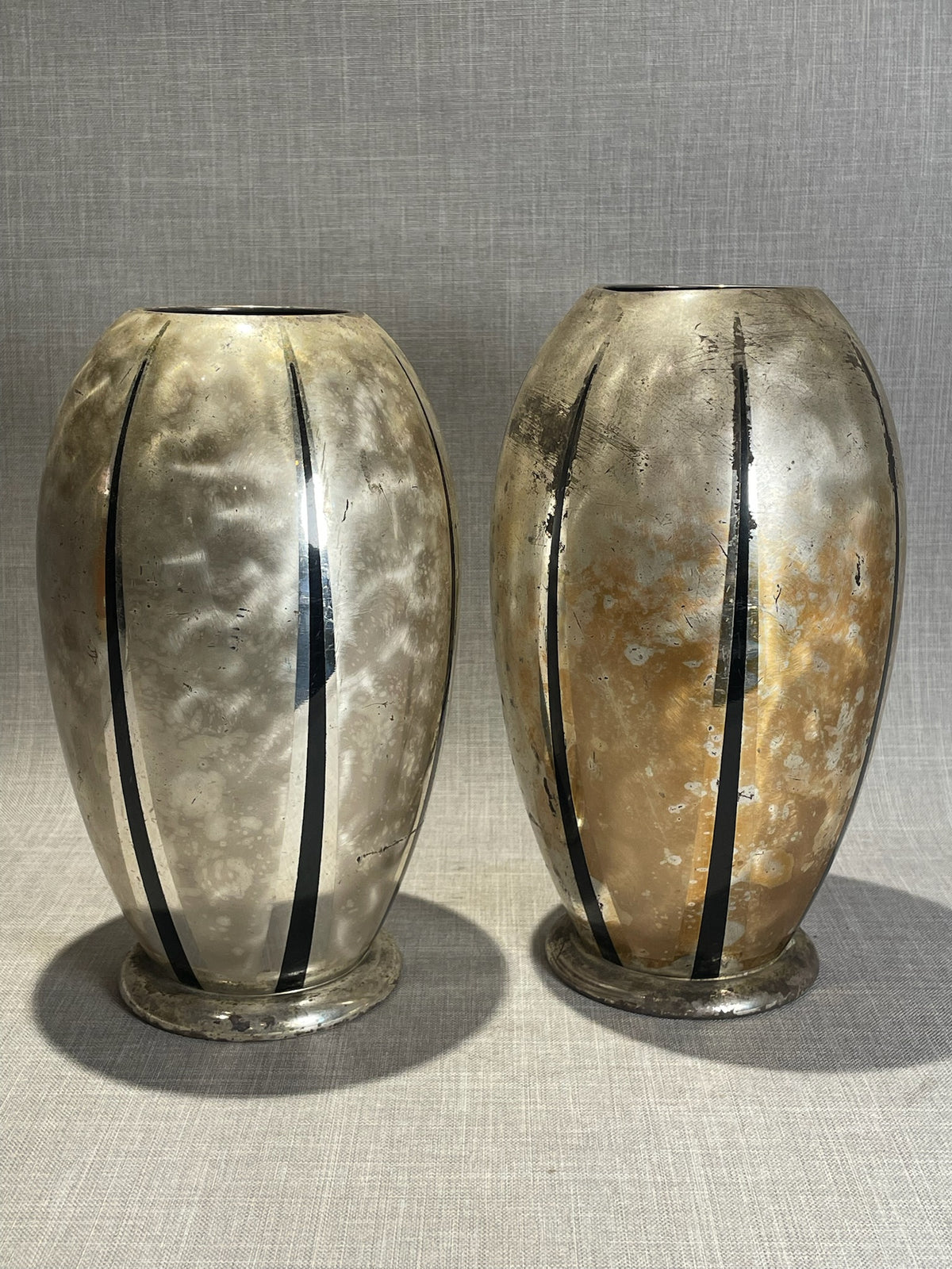 Vintage WMF Ikora Silver-Plated Art Deco Vases, Germany c.1940s - Set of 2