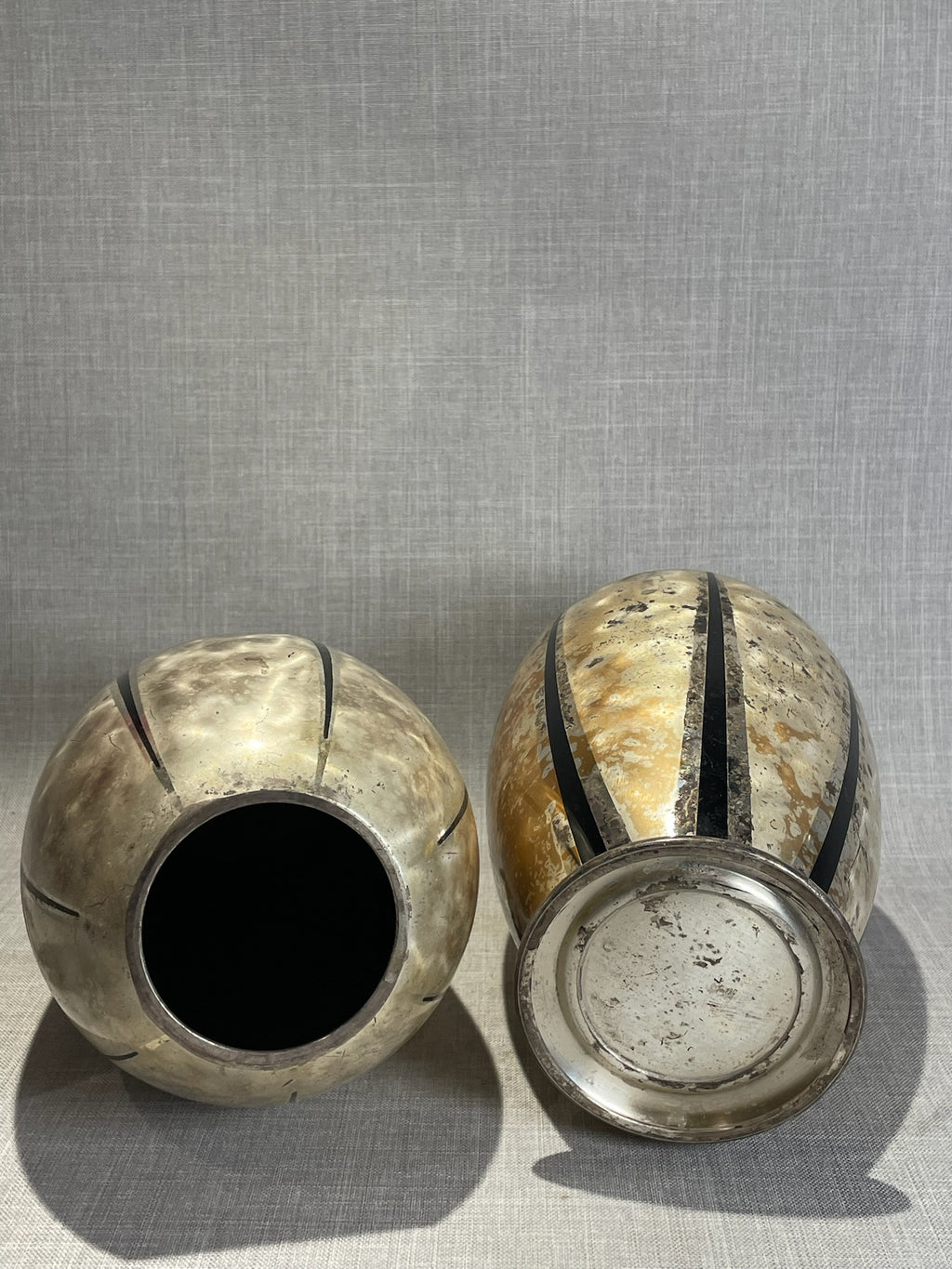 Vintage WMF Ikora Silver-Plated Art Deco Vases, Germany c.1940s - Set of 2
