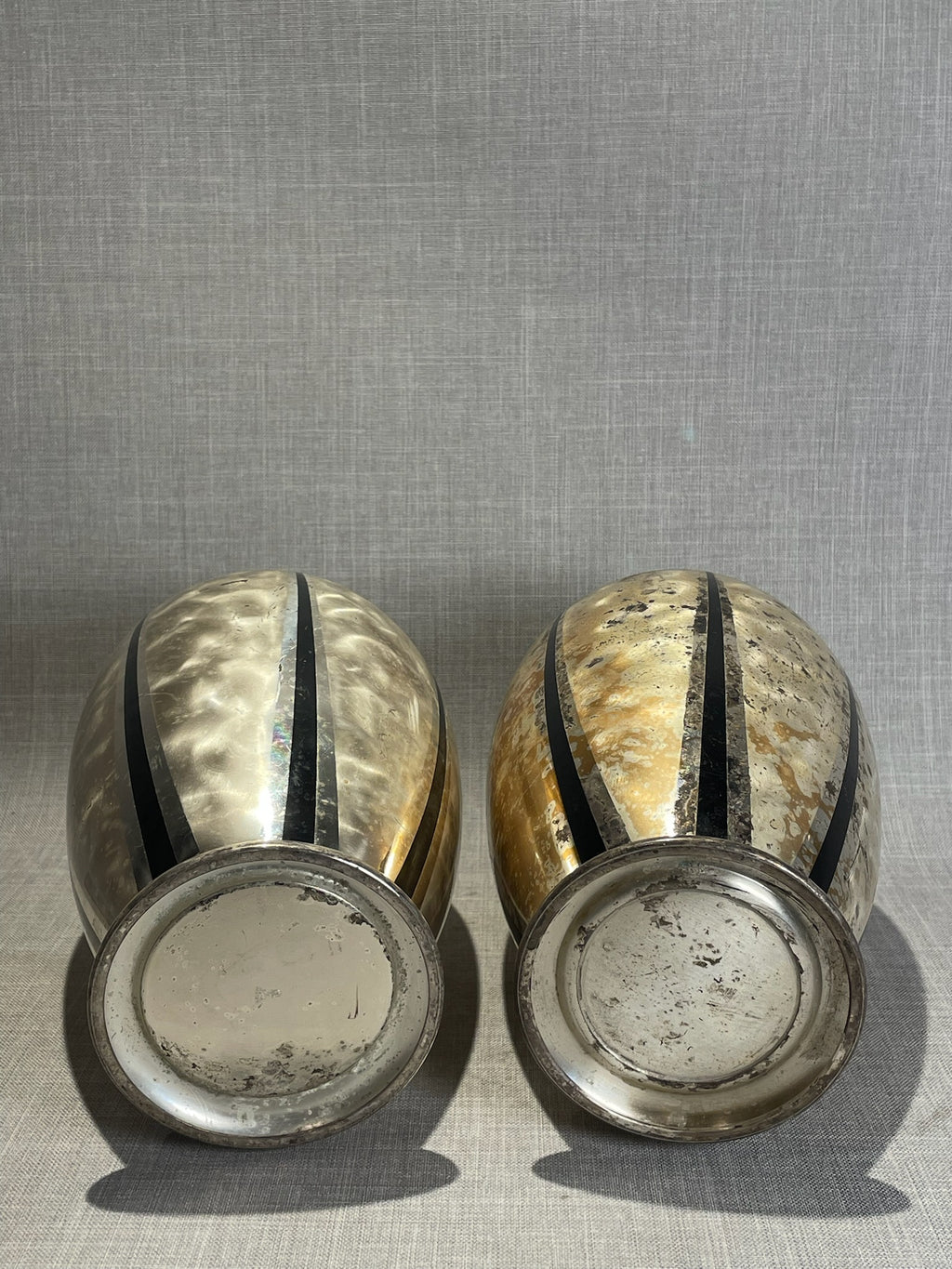 Vintage WMF Ikora Silver-Plated Art Deco Vases, Germany c.1940s - Set of 2