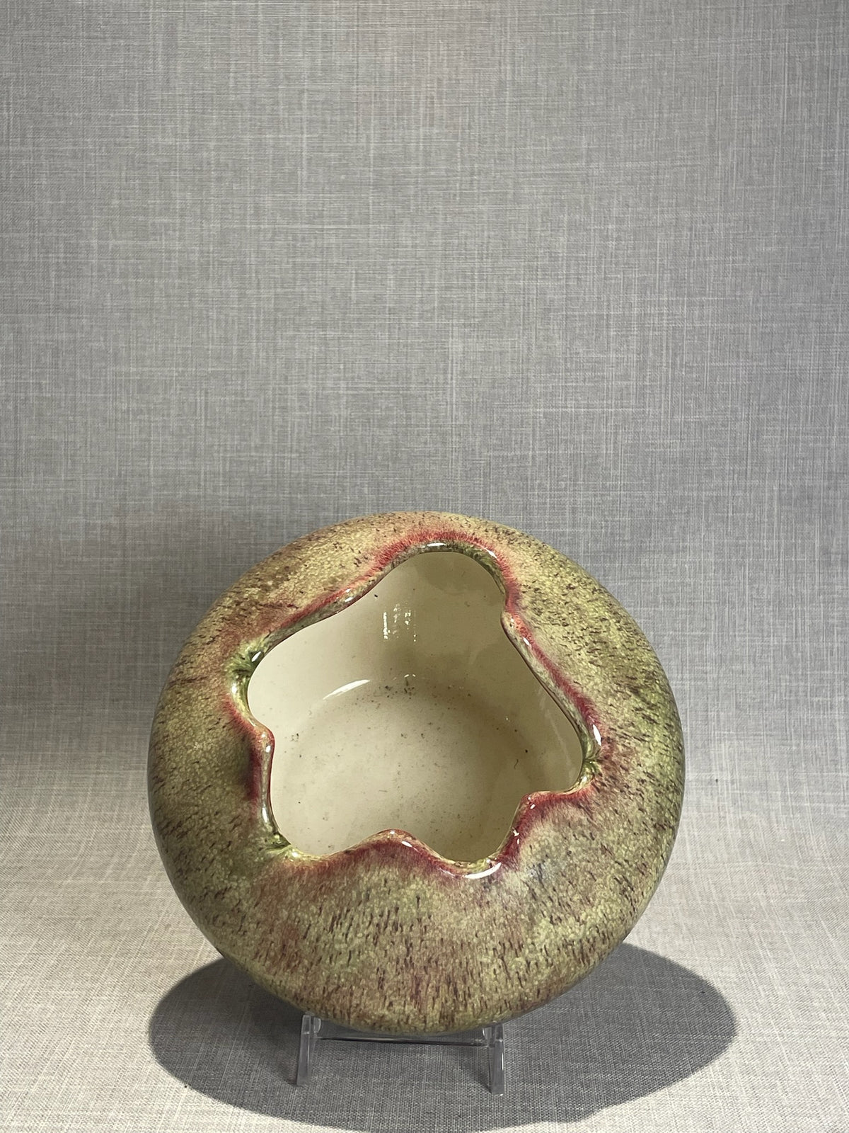 vintage ceramic bowl pink color sculptural tabletop decor
