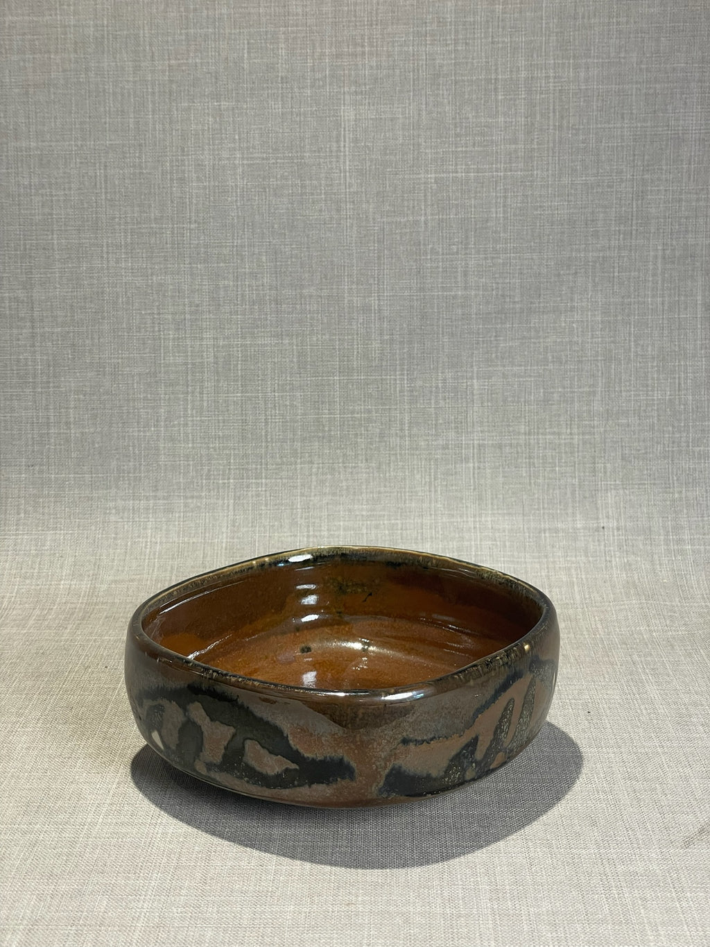 abstract ceramic bowl drip glaze stoneware detail
