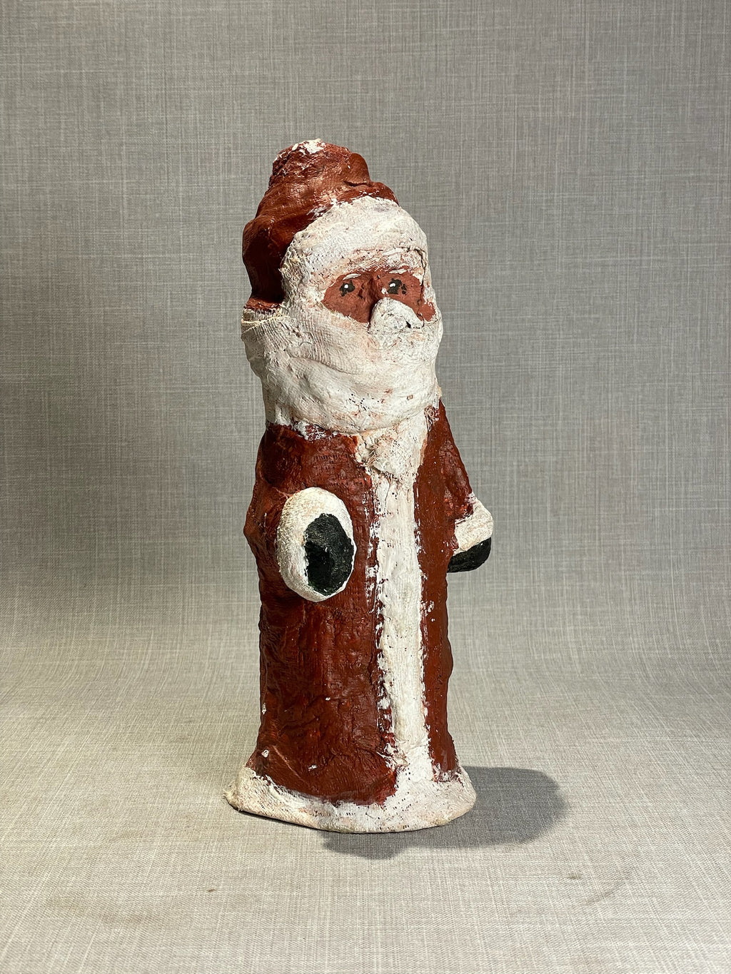 Primitive Handcrafted Papier-Mâché Santa Claus Figure