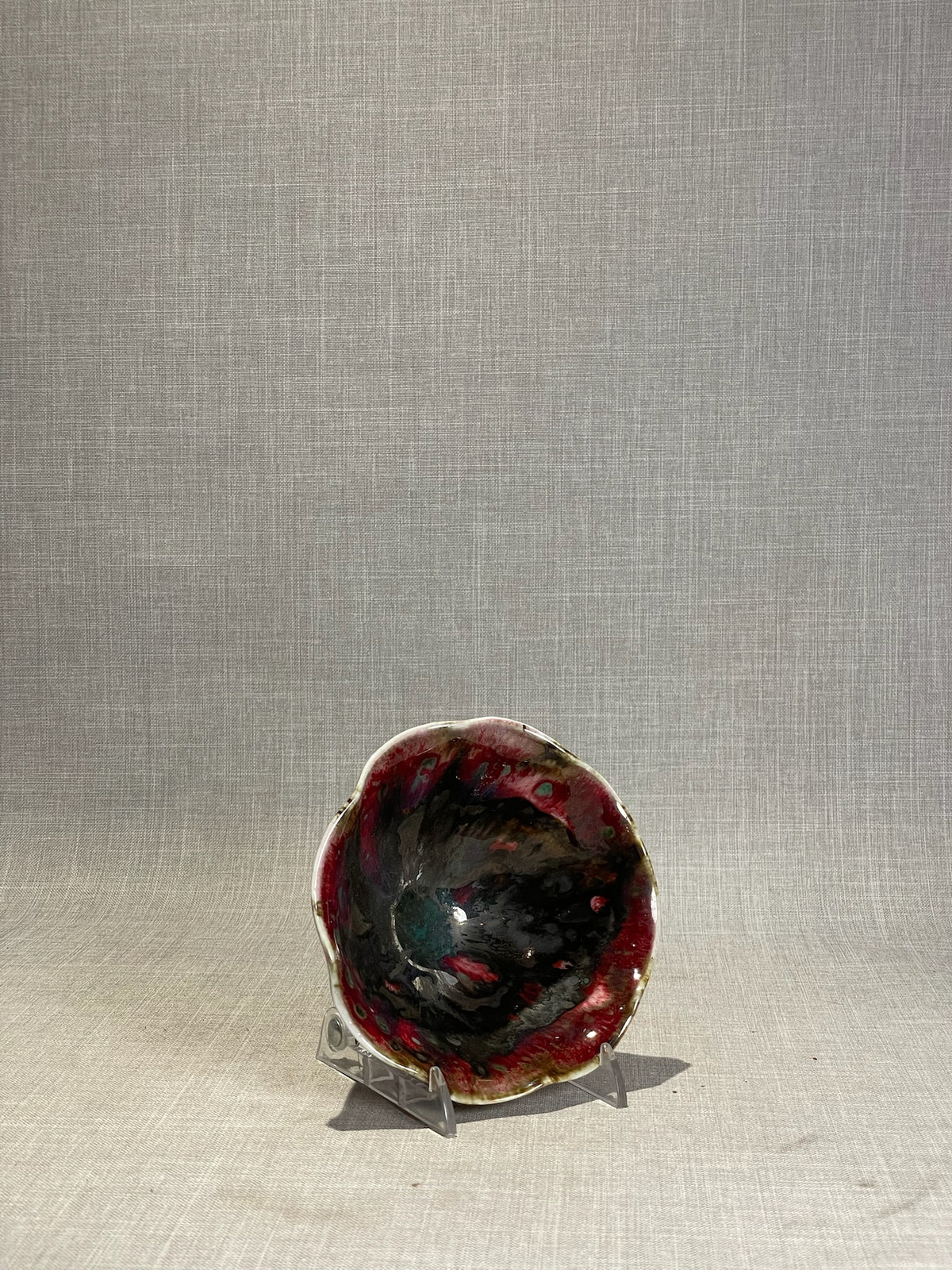 handmade reactive glaze ceramic bowl artistic home decor