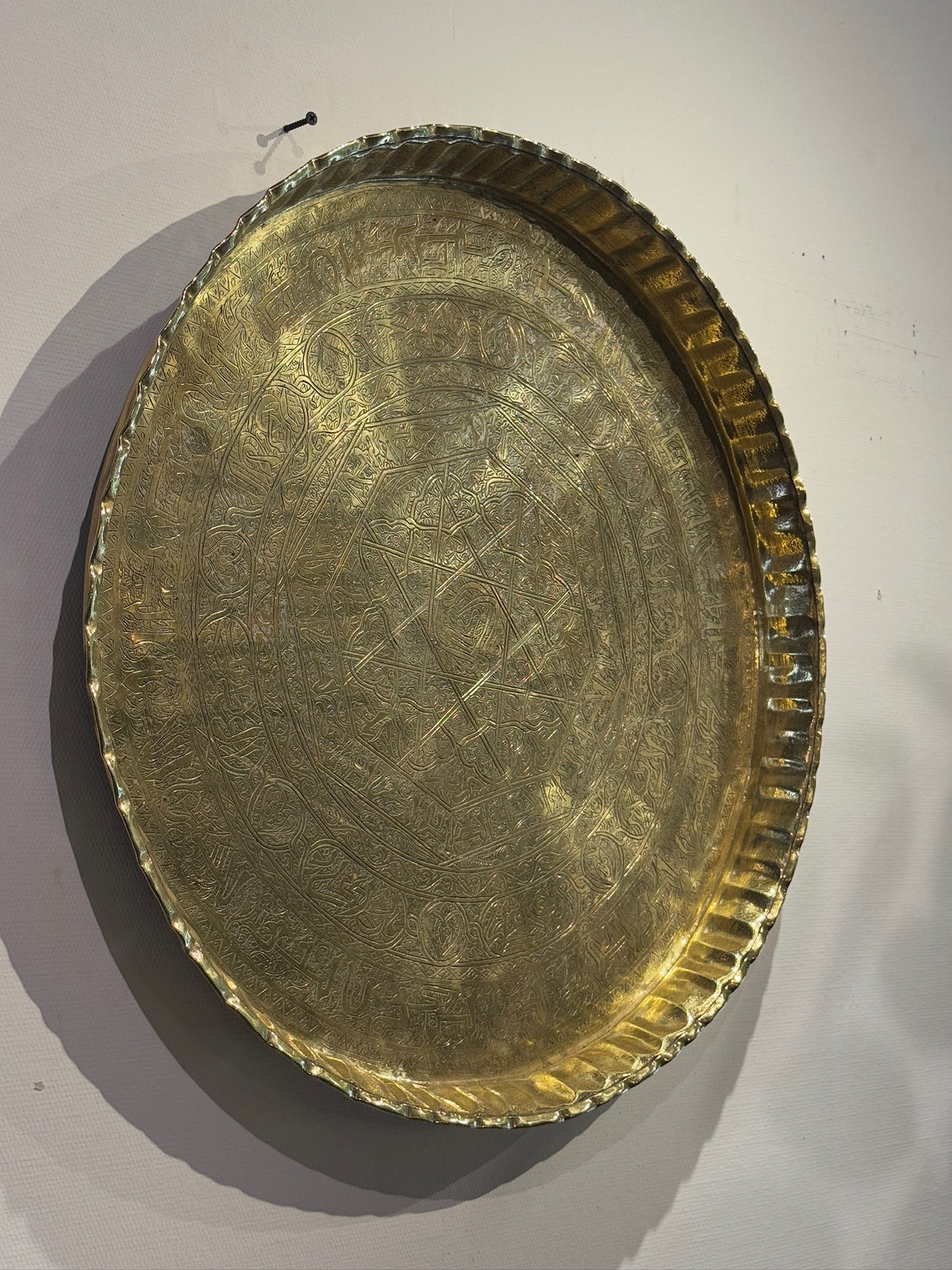 Islamic brass tray wall decor vintage engraved brass tray design