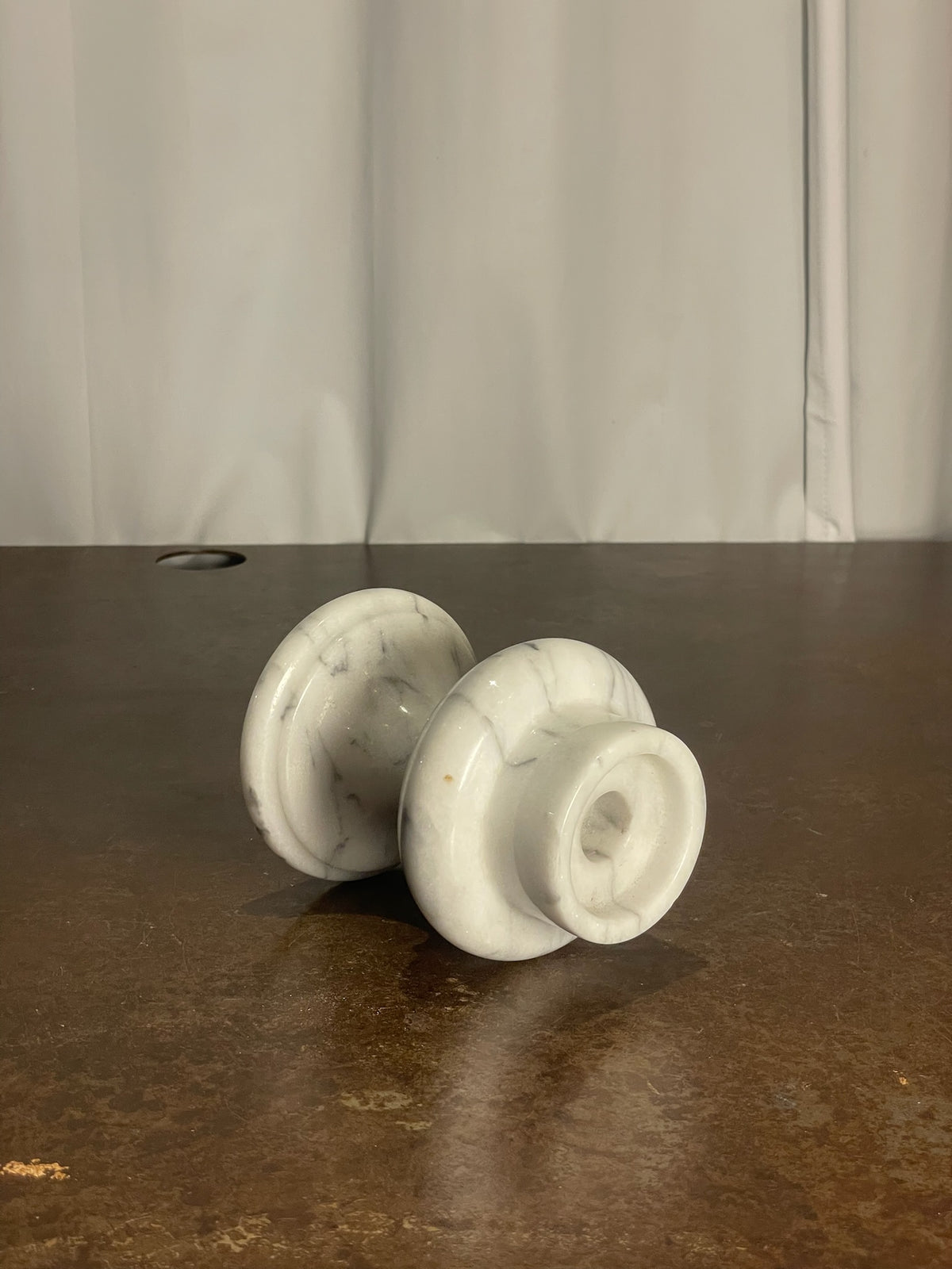 Stoneware White Marble Stone Candlestick Holder