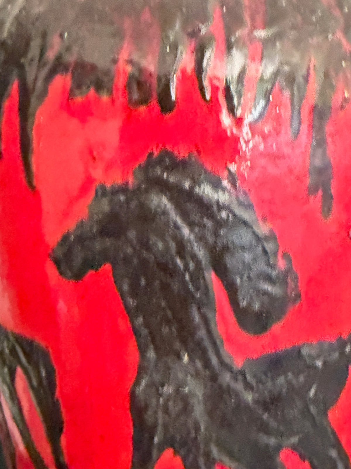 Red Fat Lava Horses Vase by Scheurich, Western Germany, 1960s