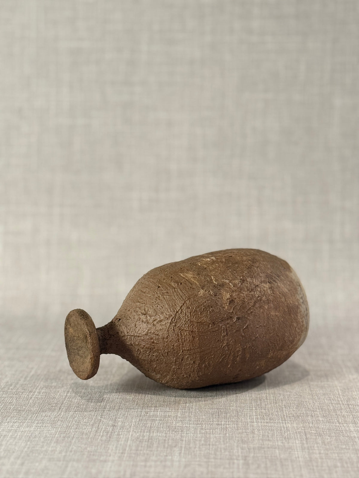 Handcrafted Mid-Century Studio Pottery Bottle Vase with Organic Textured Surface