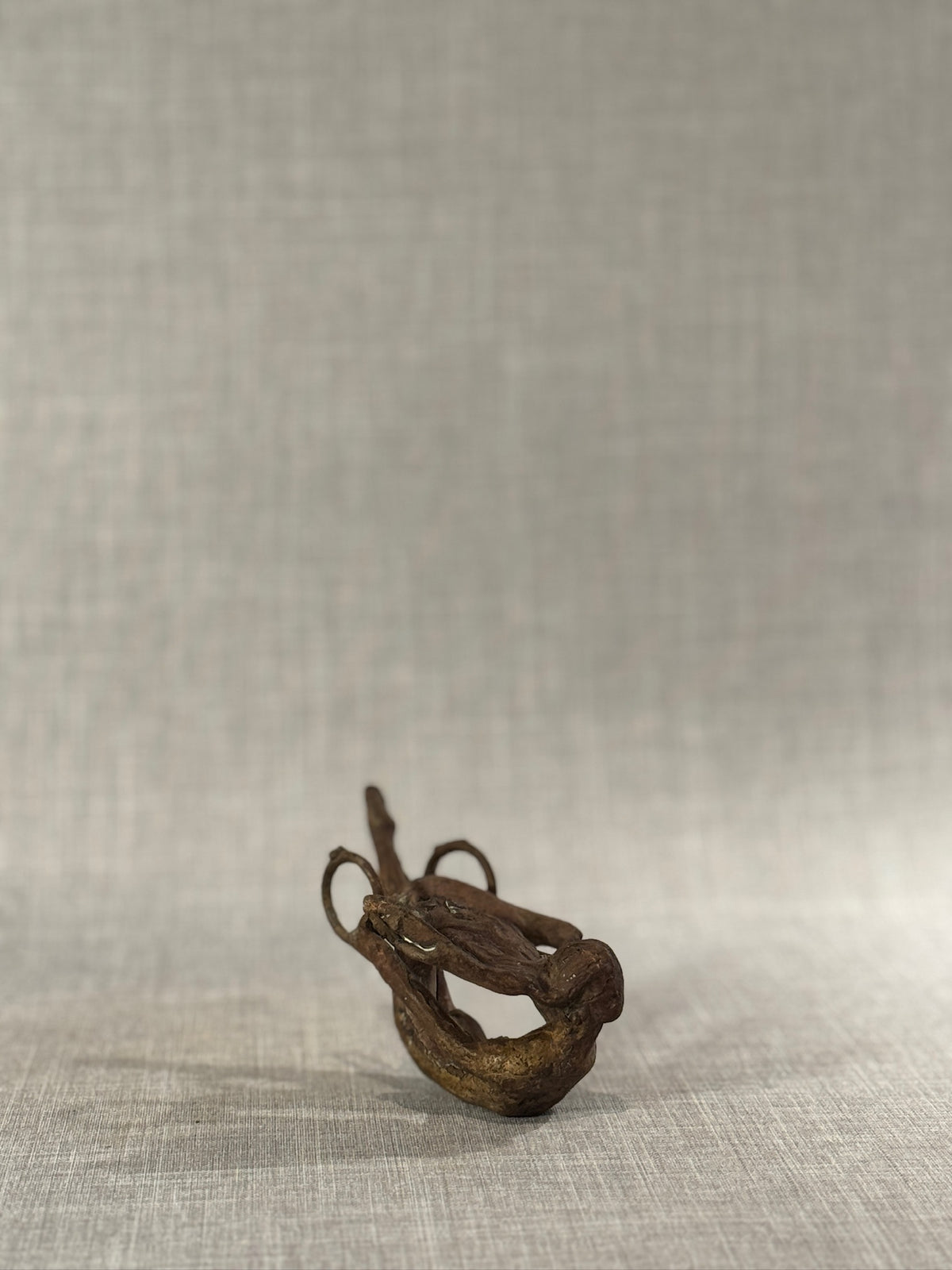 Antique Hand-Forged Iron Grapple / Primitive Timber Hook with Natural Aged Patina