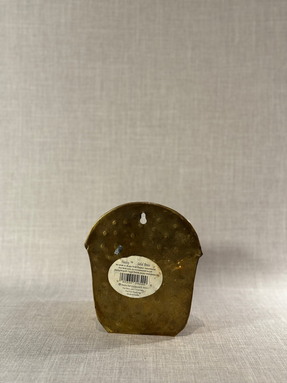 Vintage Solid Brass Wall-Hanging Decor with Scalloped Relief