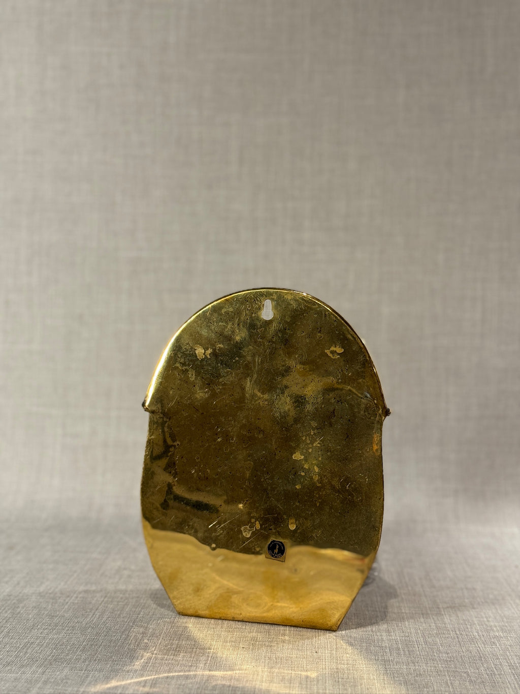 Vintage Solid Brass Wall Pocket Planter with Embossed Detailing