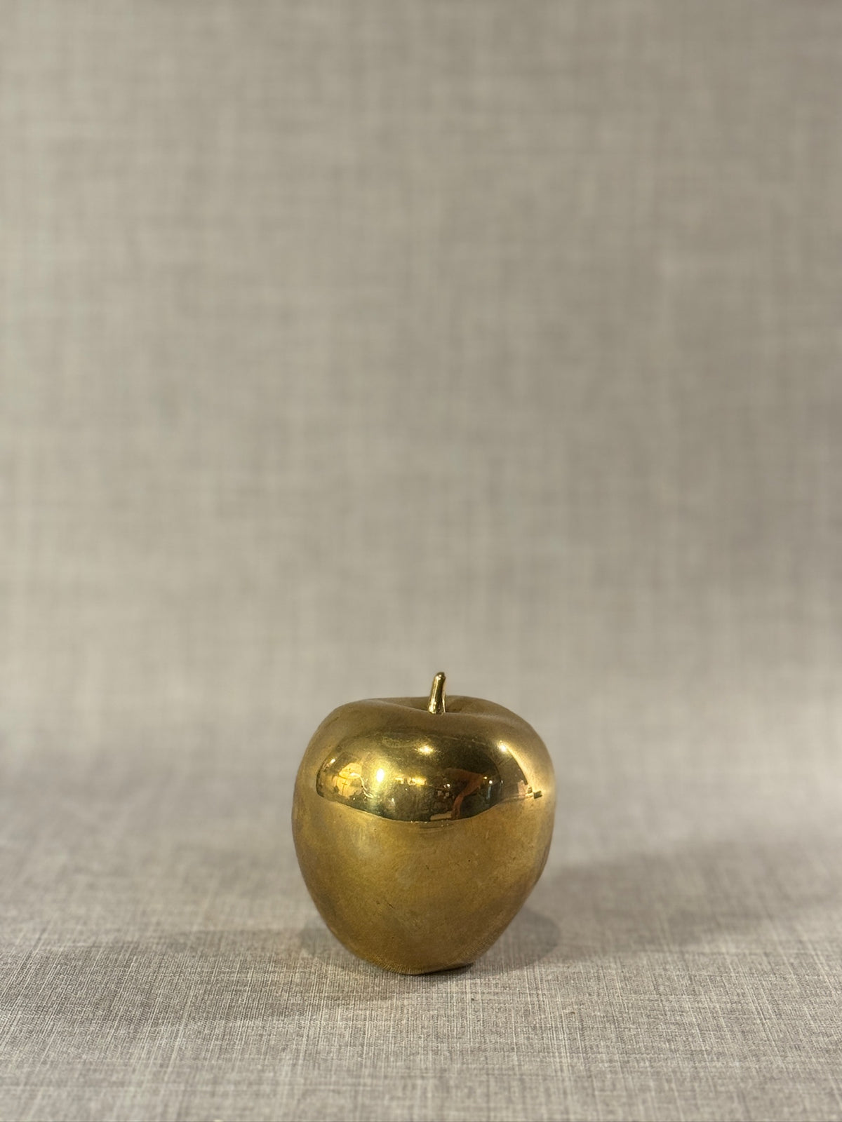 Vintage Mid-Century Solid Brass Apple Paperweight