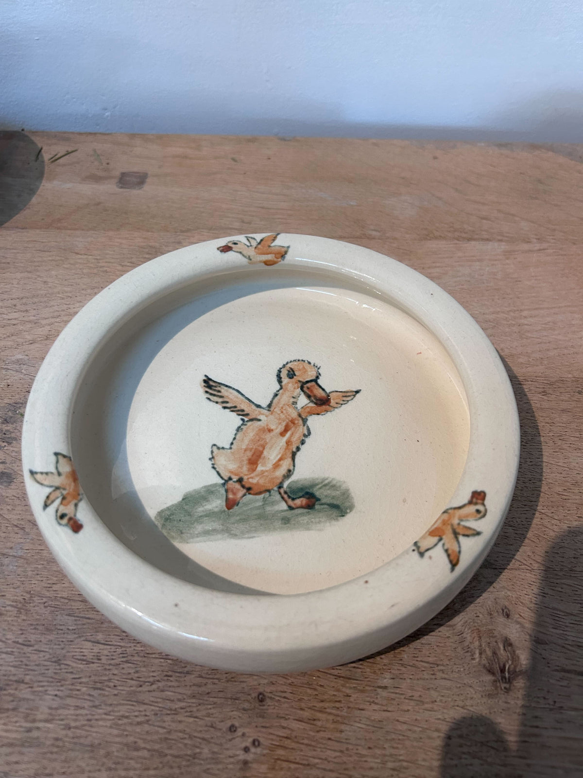 vintage home decor duck motif ceramic wall plate