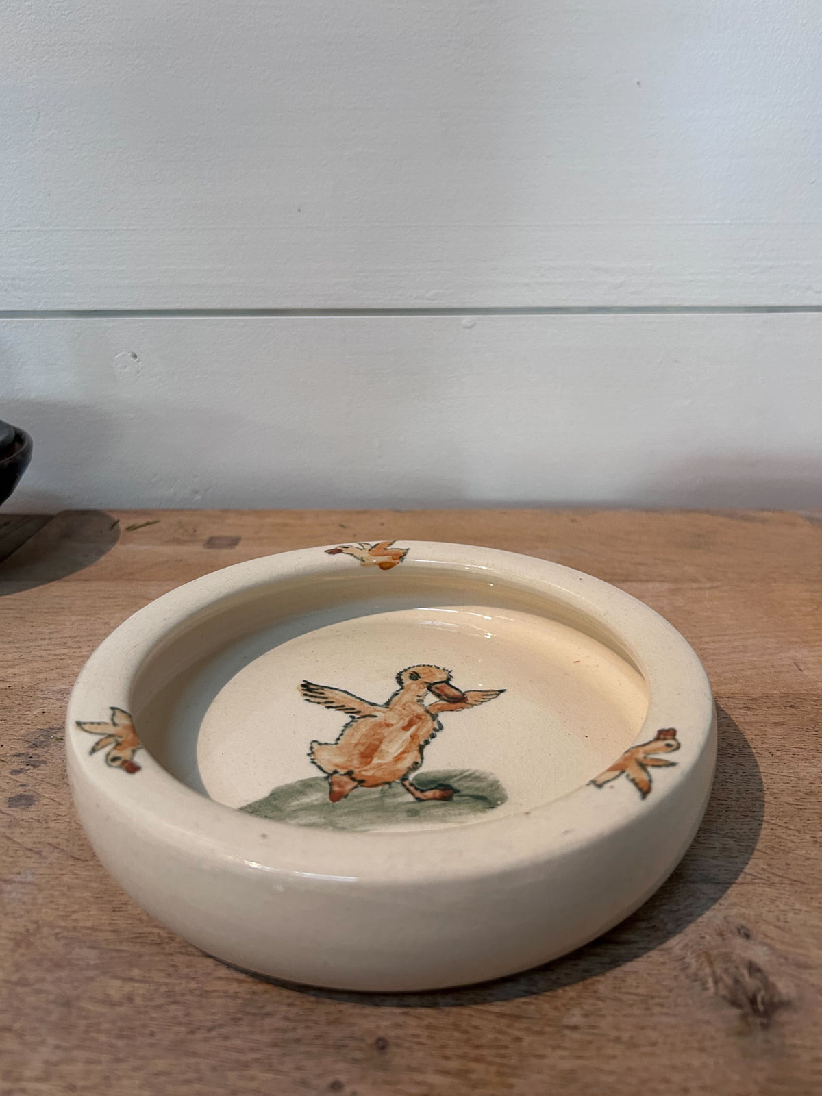 rustic farmhouse decor hand painted duck ceramic plate