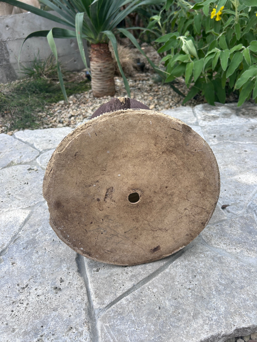 Vintage Faux Bois Tree Stump Ceramic Planter Rustic Woodland Garden Jardiniere