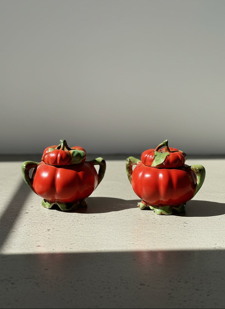 Royal Bayreuth Bavaria tomato sugar bowls pair