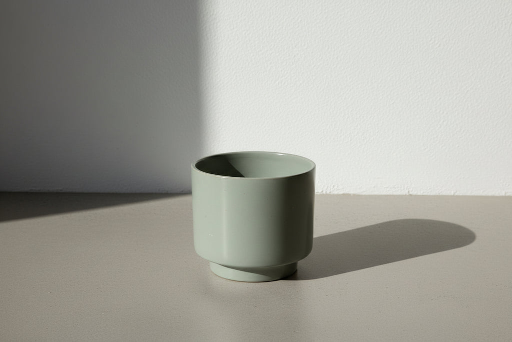Vintage Mid-Century Ceramic Planter – Styled After Gainey, No Drainage Hole