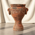 Mediterranean terracotta amphora planter with double loop handles