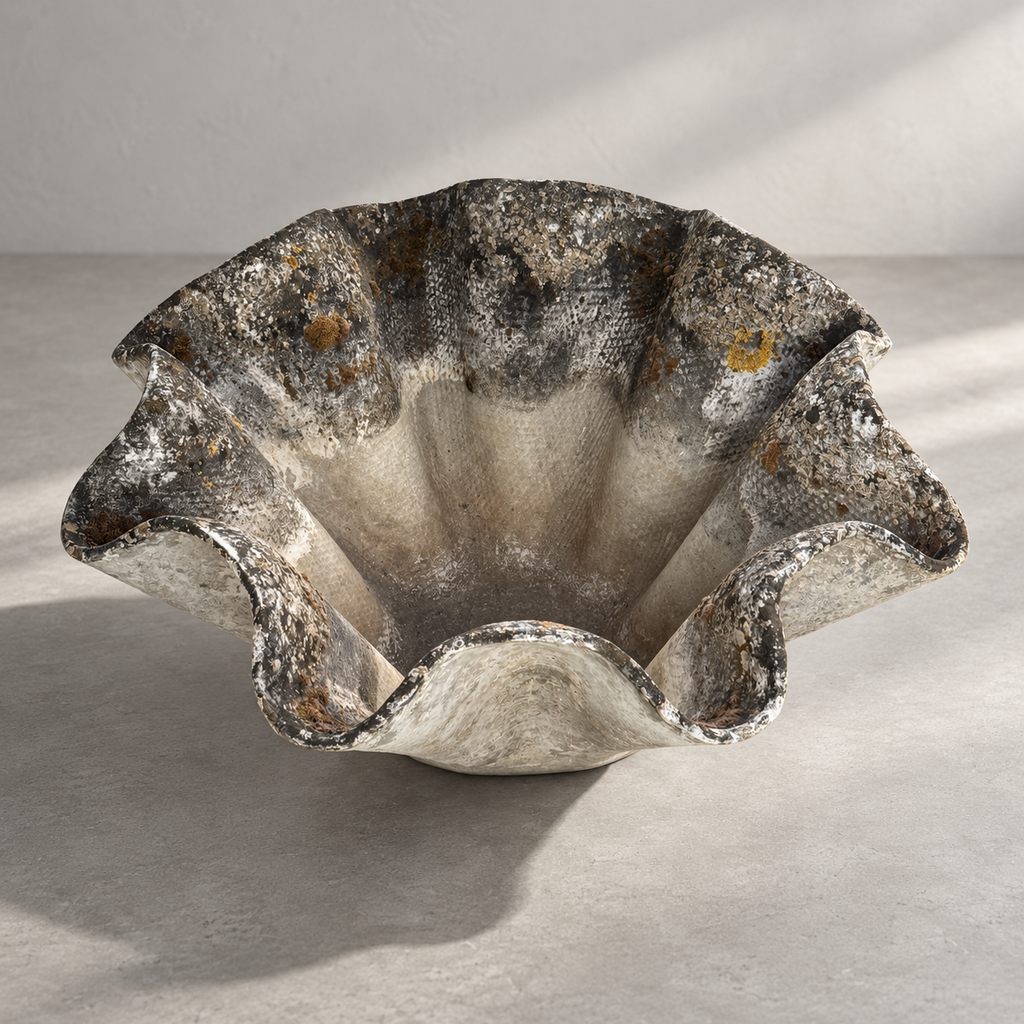 Top view of Willy Guhl Cupcake planter showing wide circular opening