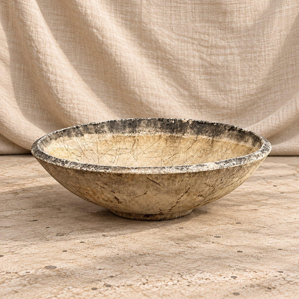 Monumental Willy Guhl hand-cast cement bowl planter for Eternit with sculptural shallow form and naturally aged patina, an iconic Swiss mid-century garden vessel — Hommes and Gardens, Willy Guhl Collection, Pots + Planters Collection, Home Decor, Landscape Architect, Interior Designer, Outdoor Living, Outdoor Decorations, Garden Design, Home Design, Luxury Design, Art, Furniture, Objects, Mid-Century Modern, Sculptural Planters, Nature, Backyard, Yard.