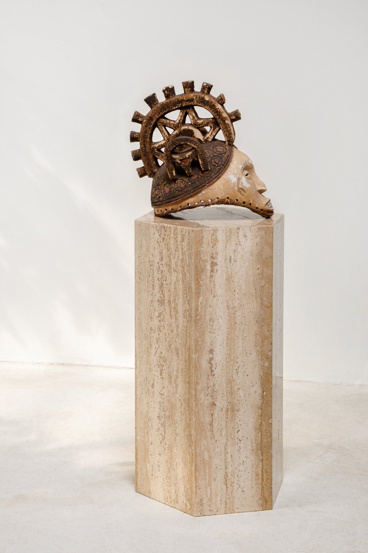 19th-century Igbo mask from Nigeria, hand-carved wooden sculpture with traditional painted details and rich cultural heritage — Hommes and Gardens, Objects Collection, home decor, outdoor decorations, home design, luxury design, Landscape Architect, Interior Designer, Outdoor Living, Art, Furniture, Objects, Best Gifts, Nature, Backyard, Yard.