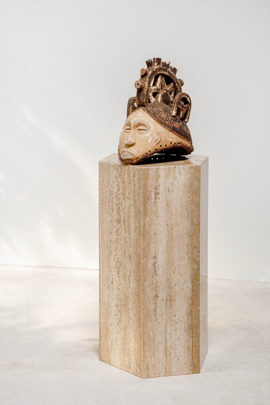 Antique African Igbo mask from Nigeria, wooden hand-carved wall sculpture with expressive features and ceremonial symbolism — Hommes and Gardens, Objects Collection, home decor, outdoor decorations, home design, luxury design, Landscape Architect, Interior Designer, Outdoor Living, Art, Furniture, Objects, Best Gifts, Nature, Backyard, Yard.