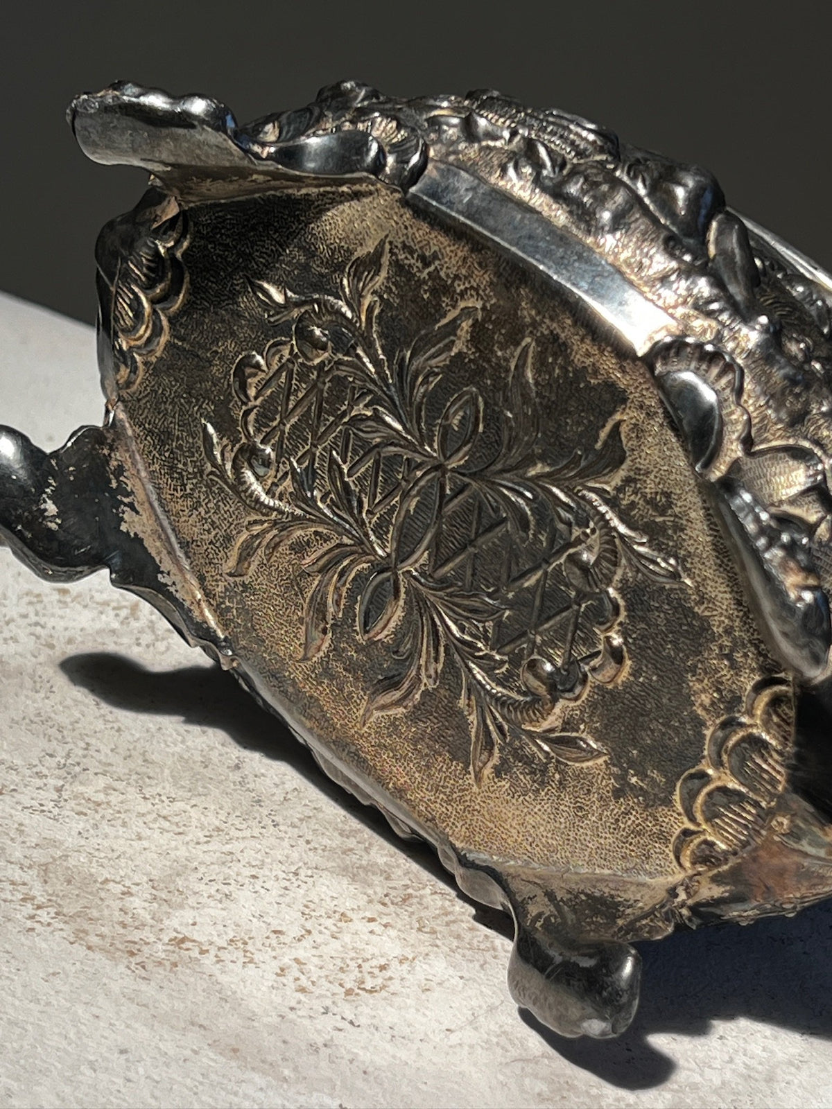 Antique French Baroque metal jewelry box with cherub and bird design, richly detailed collectible reflecting 19th-century artistry — Hommes and Gardens, Objects Collection, Landscape Architect, Interior Designer, Outdoor Living, Art, Furniture, Objects, Best Gifts, Nature, Backyard, Yard, Outdoor Decorations, Home Decor, Home Design, Luxury Design.