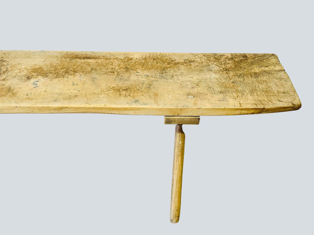 Antique handcrafted European butcher’s bench made from bleached wood, featuring a hand-hewn slab top and rustic patina, ideal for farmhouse or wabi-sabi interiors — Hommes and Gardens, Furniture Collection, Landscape Architect, Interior Designer, Outdoor Living, Art, Furniture, Objects, Best Gifts, Nature, Backyard, Yard, Outdoor Decorations, Home Decor, Home Design, Luxury Design.