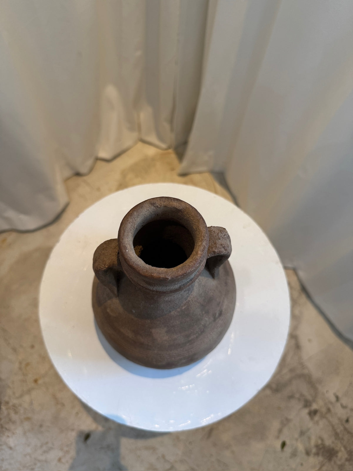Antique handcrafted terracotta amphora vessel with dual handles and aged finish, reflecting ancient Roman pottery techniques and timeless artistry — Hommes and Gardens, Vases + Vessels Collection, Landscape Architect, Interior Designer, Outdoor Living, Art, Furniture, Objects, Best Gifts, Nature, Backyard, Yard, Outdoor Decorations, Home Decor, Home Design, Luxury Design.