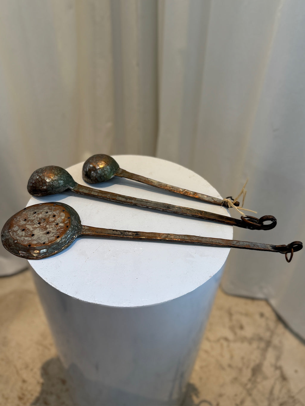 rustic antique iron kitchen utensils