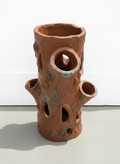 Antique terracotta faux bois planter with tall multi-mouth design, handcrafted with natural wood-like texture and aged patina — Hommes and Gardens, Pots + Vessels Collection, Landscape Architect, Interior Designer, Outdoor Living, Outdoor Decorations, Home Decor, Home Design, Luxury Design, Art, Furniture, Objects, Best Gifts, Nature, Backyard, Yard.
