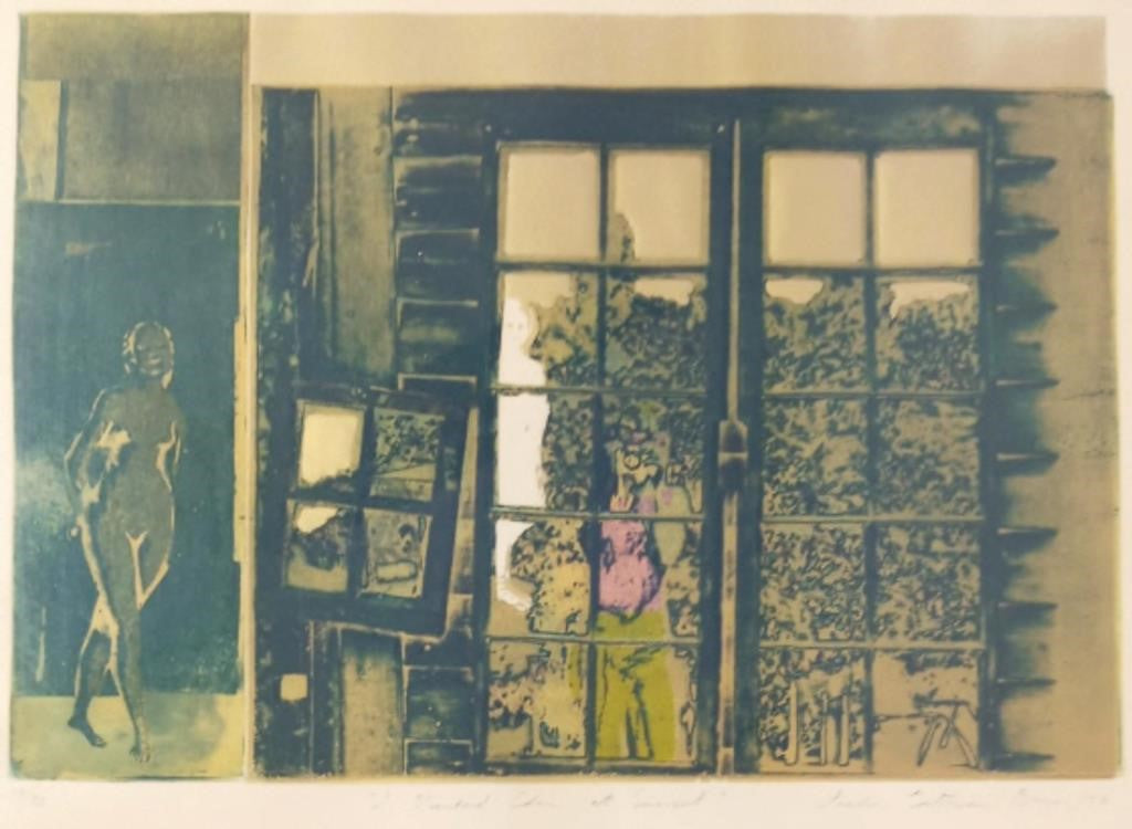 Limited edition 1974 lithograph “I Visited Eden at Sunset” by Freda Guttman Bain, hand-signed and numbered, evocative figurative art — Hommes and Gardens, Wallscape Collection, Landscape Architect, Interior Designer, Outdoor Living, Art, Furniture, Objects, Best Gifts, Nature, Backyard, Yard, Outdoor Decorations, Home Decor, Home Design, Luxury Design.