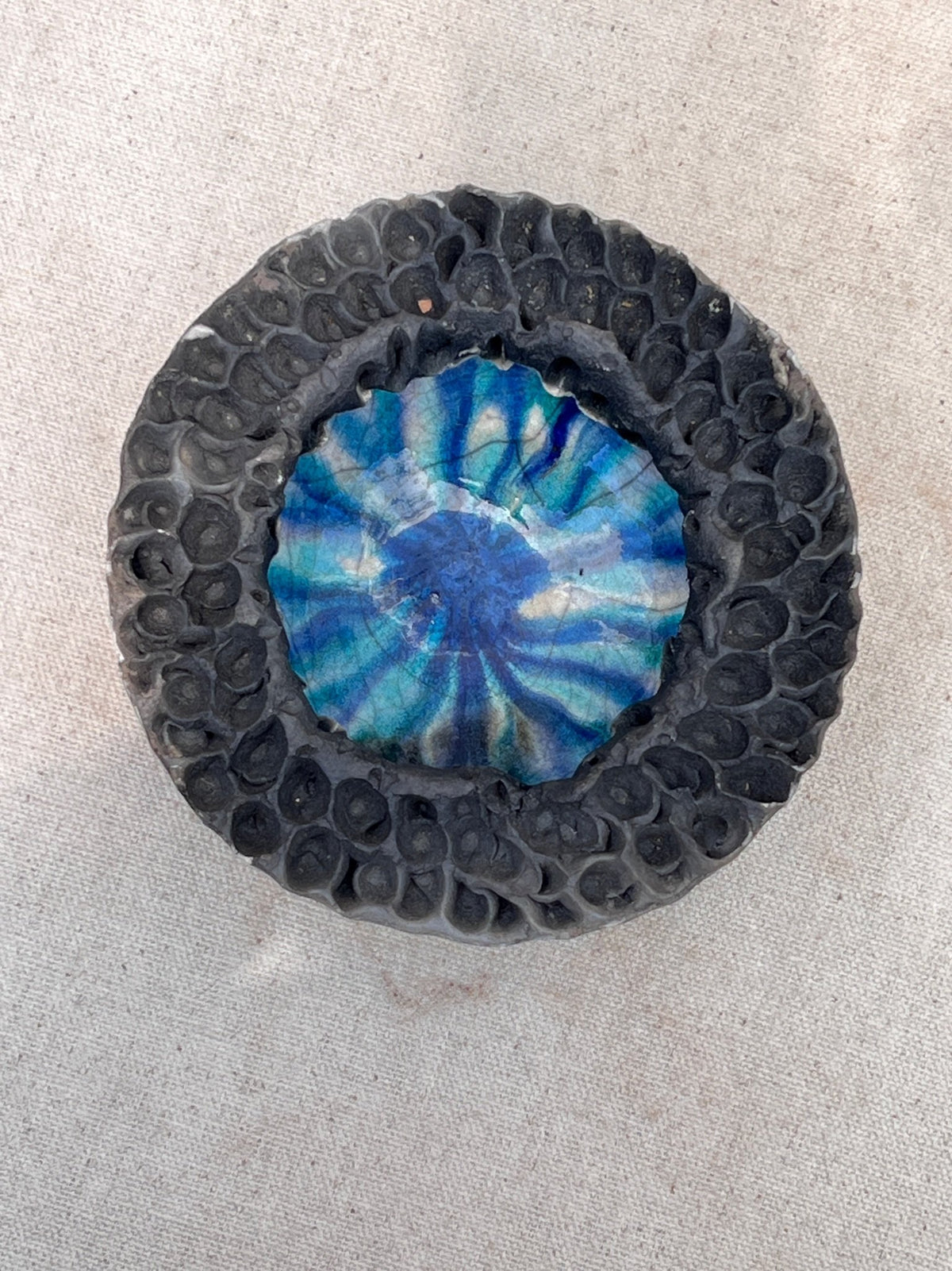 volcanic crater ceramic bowl studio pottery centerpiece
