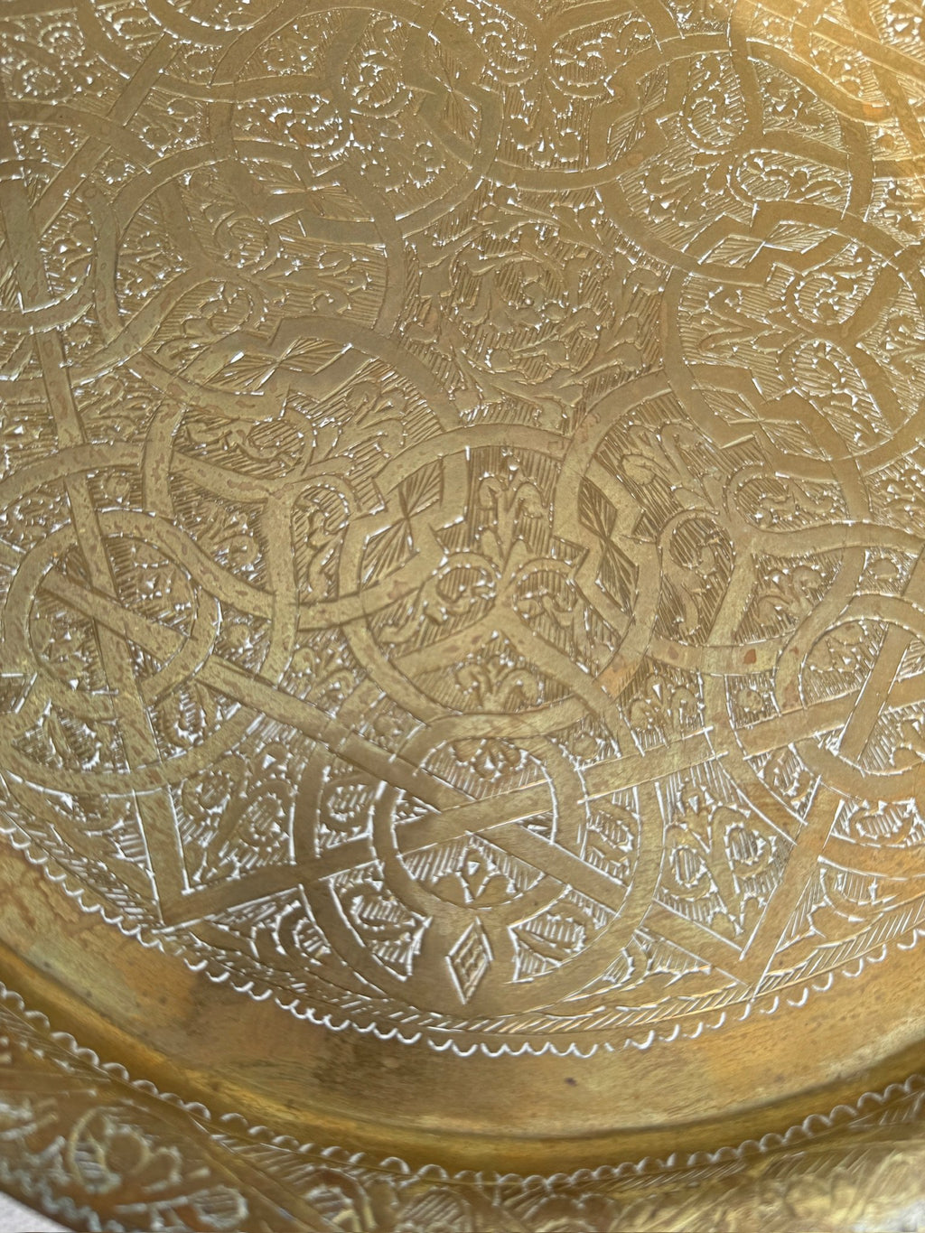 brass serving tray rustic vintage interior styling