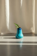 Petite glazed blue ceramic vase featuring elegant dark drip glaze from the rim, handcrafted pottery with artistic texture — Hommes and Gardens, Pots + Vessels Collection, Landscape Architect, Interior Designer, Outdoor Living, Outdoor Decorations, Home Decor, Home Design, Luxury Design, Art, Furniture, Objects, Best Gifts, Nature, Backyard, Yard.