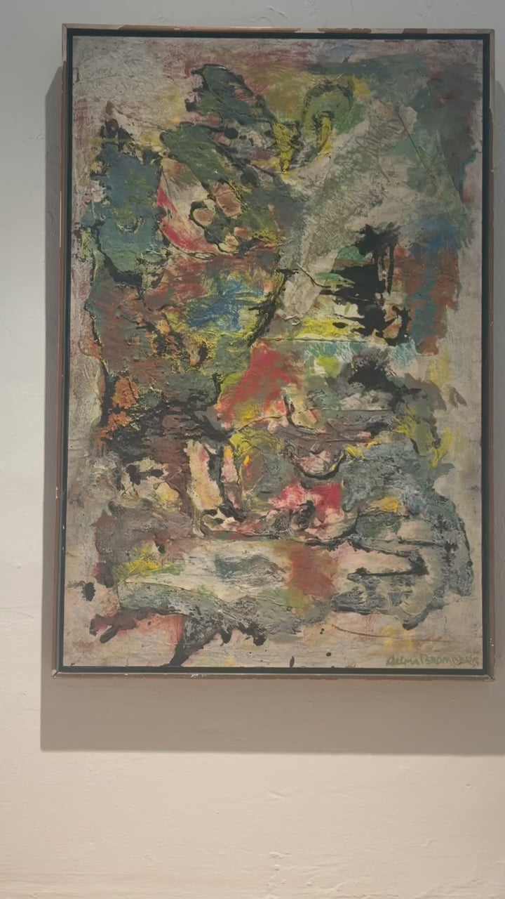 Signed abstract mixed media painting by Selma Bromberg